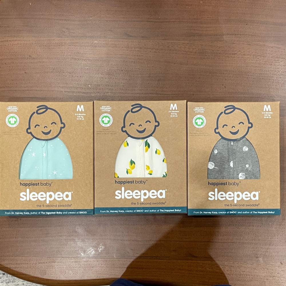 Happiest Baby Sleepea Swaddle - Aqua, White, Charcoal
